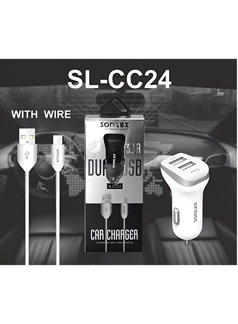 SOniLEX SL-CC24 Car charger dual port compatible with IOS & android - Image 1