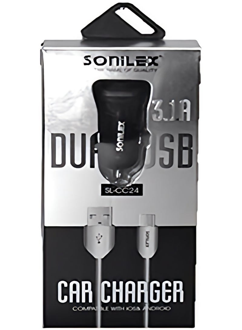 SOniLEX SL-CC24 Car charger dual port compatible with IOS & android - Image 3