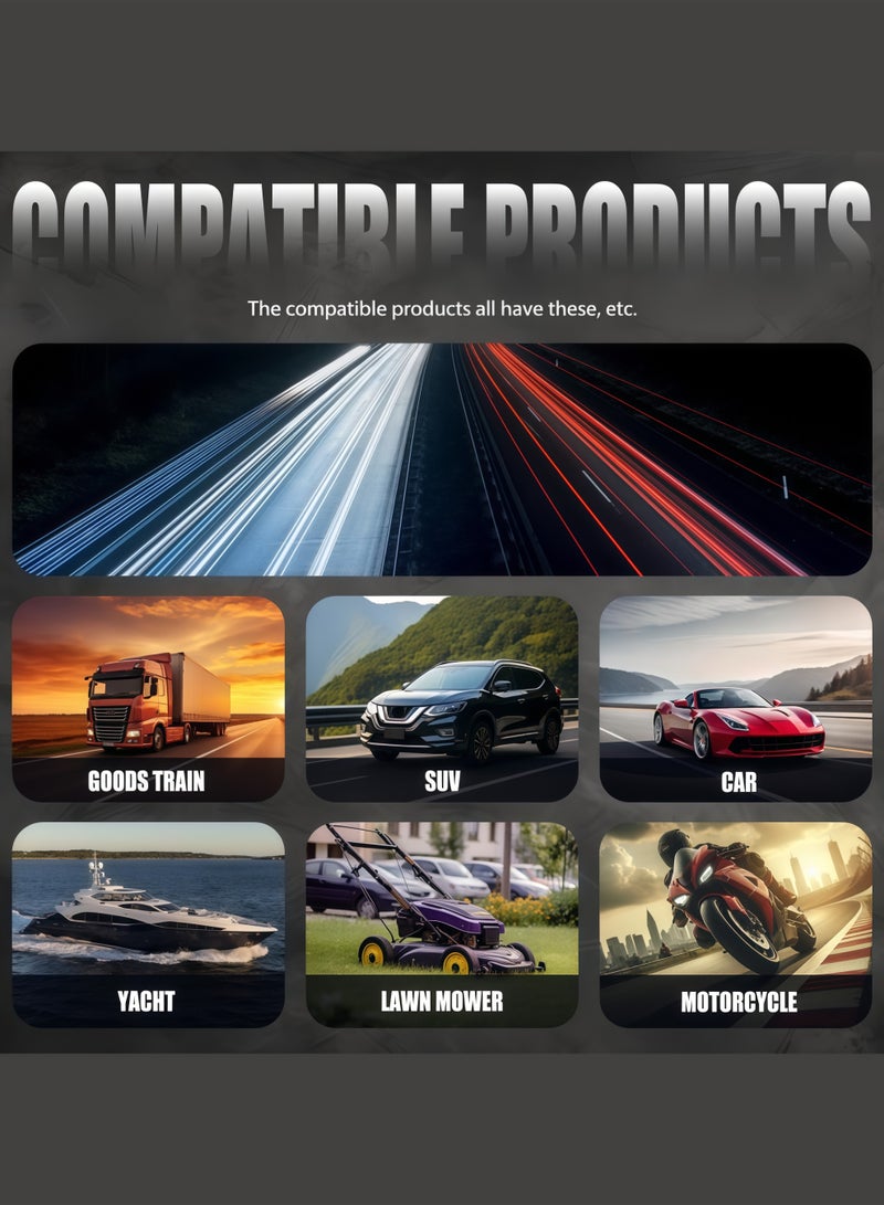 Core 12V 6A Car Emergency Starter with LCD Display, 12V 6A Fast/Trickle Charging, Overcharge/Overheat/Short Circuit/Reverse Polarity Protection, Automatic Mode Switching, Portable Battery Starter, Compatible with AGM/GEL/SLA/Wet/EFB Batteries, Capacity 4-100Ah, UK Standard Plug, Suitable for Trucks, Motorcycles, Lawn Mowers, Boats, RVs, Yachts, Solar Systems, etc. High-Power Battery Charger, Car Charger, Smart Charger. - Image 5