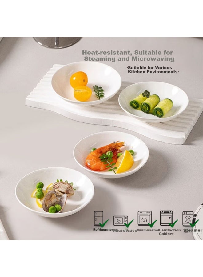 Sky Top Porcelain Appetizer Plates Set Of 4, 4-inch White Ceramic Sauce Dishes For Home Use - Image 3