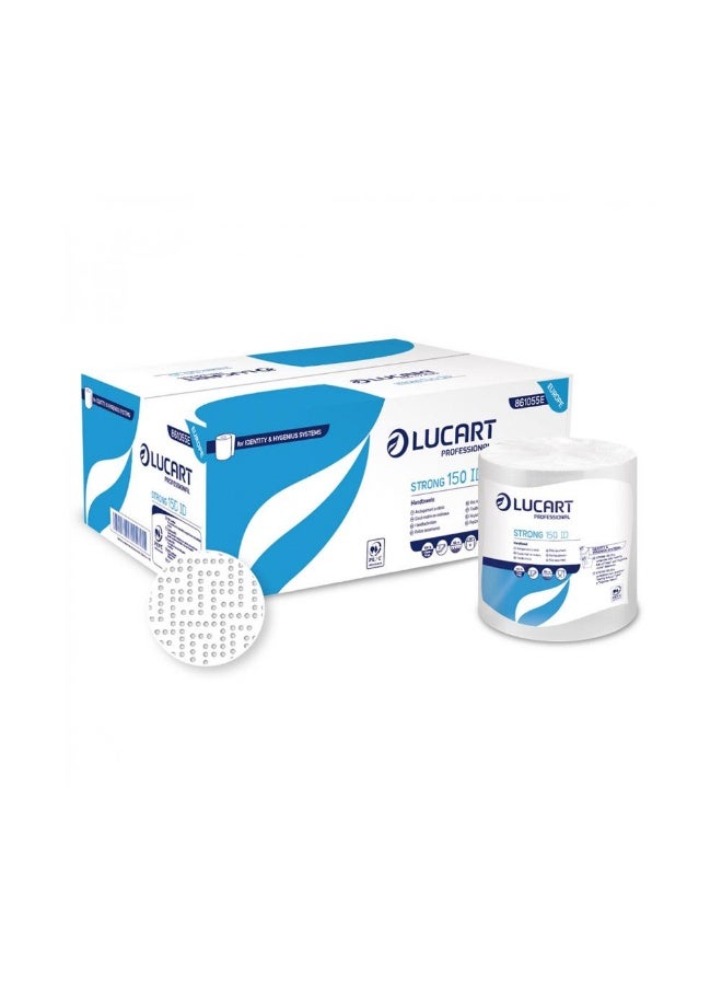 Lucart Auto Cut Rolls | 2 Ply Hand Towel Paper Roll | Auto Cut Dispenser Refill | Commercial Washroom Tissue | 550 Sheets | 6 Rolls - Image 1
