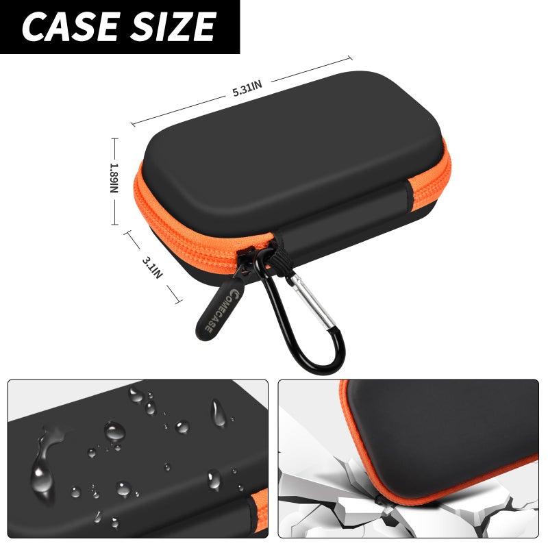 Comecase Case Compatible with SanDisk Extreme Pro/for SanDisk Portable SSD 1TB 2TB 4TB 500GB External Solid State Drive, Travel Storage Holder Bag for 2 SSD and Memory Card SD Card -Orange (Box Only) - Image 5