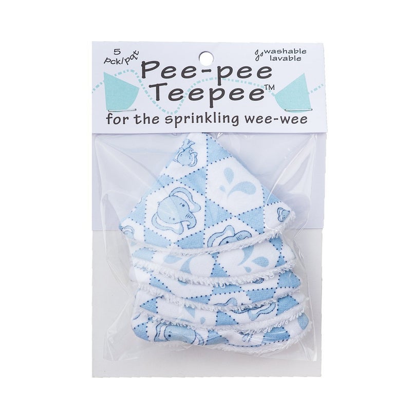 Beba Bean Washable Cotton Pee-Pee Teepees That Shield Baby Boys Pee During Diaper Changes. Makes a Great add-on Gift for a Baby Shower Thanks to its Fun, Gift-Ready Store Packaging. 5 Pack. Elephant - Image 2