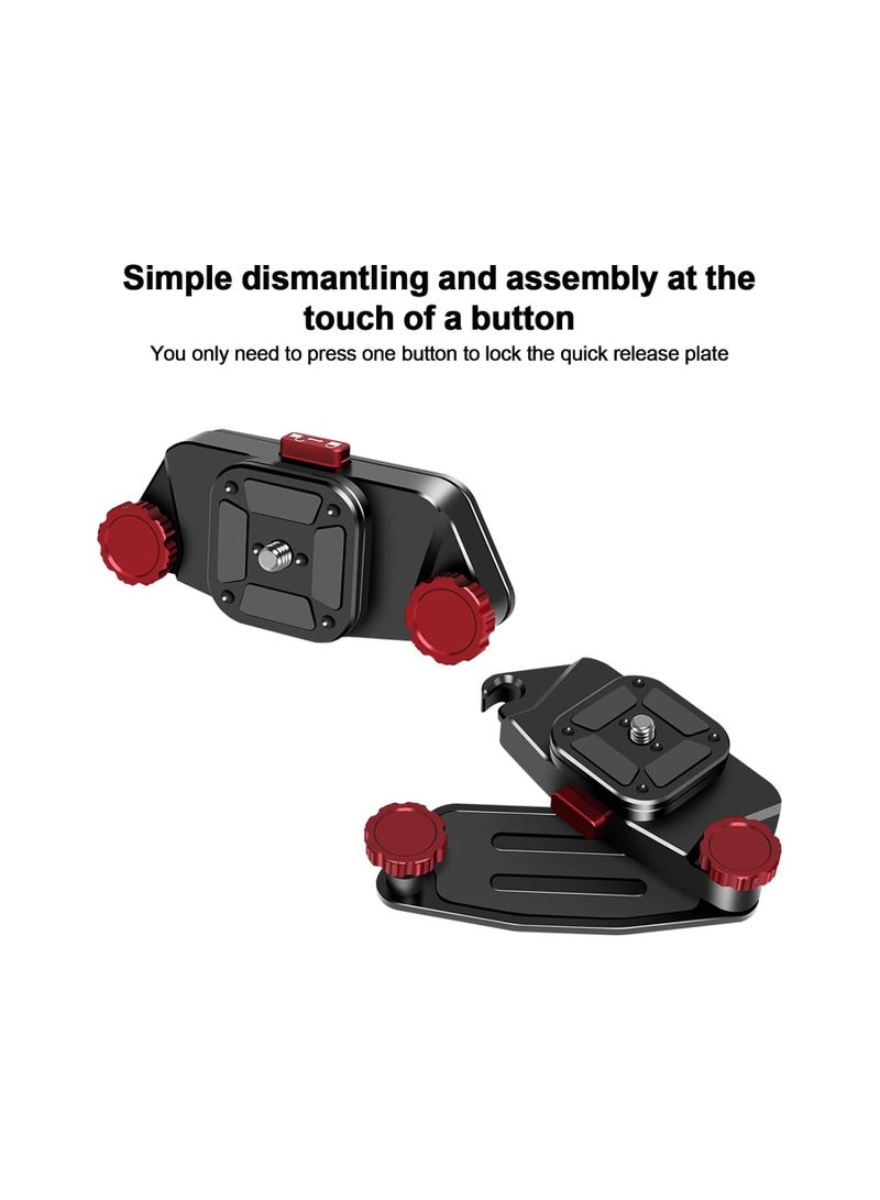 KASTWAVE Camera Clip for Backpack Strap, Quick Release System Holder Clip Camera Strap Mount, 1/4'' Thread Plate Camera Mount Adapter for Sony DSLR Camera - Image 2