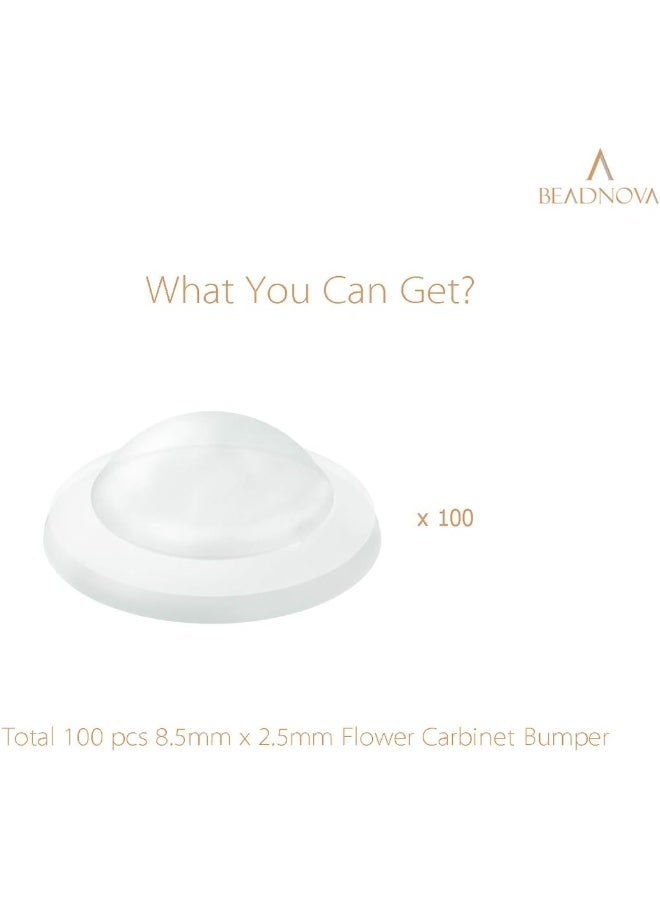 BEADNOVA Drawer Bumpers 100Pcs Cabinet Door Pads Clear Kitchen Picture Frame Bumpers Stops Self Adhesive Cabinet Pads for Doors Drawer (Jelly Button, 8x2mm) - Image 3