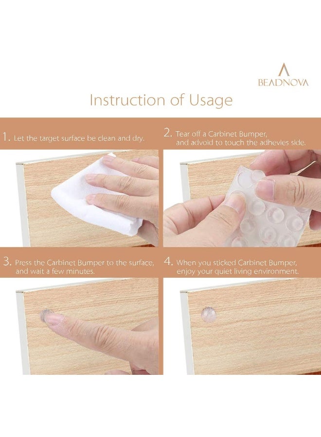 BEADNOVA Drawer Bumpers 100Pcs Cabinet Door Pads Clear Kitchen Picture Frame Bumpers Stops Self Adhesive Cabinet Pads for Doors Drawer (Jelly Button, 8x2mm) - Image 4