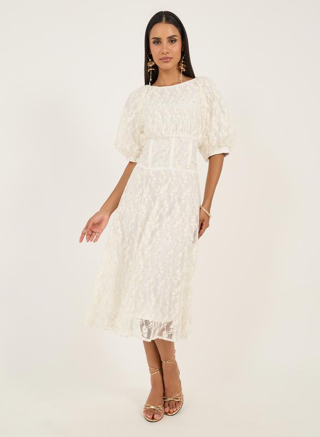 Styli Lace Puff Sleeve Dress - Image 2