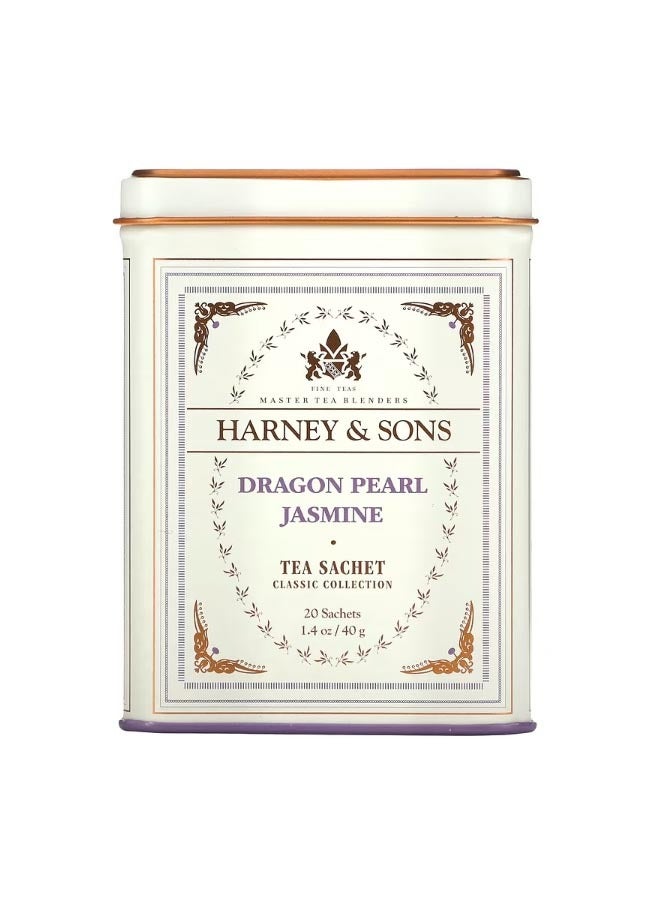 HARNEY & SONS Fine Teas Dragon Pearl Jasmine 20 Tea Sachets 1.4 oz 40 g - Image 1