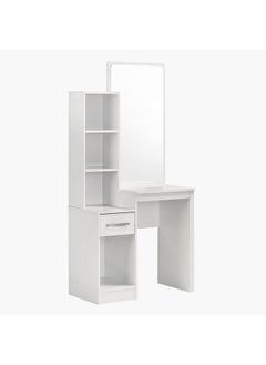 Home Box Kulltorp 2-Piece Plus Dresser | Dressing Table | Vanity Table | Makeup Table With Mirror And Stool Set White 79.5 x 163 x 39.5 cm  - Image 2