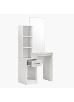 Home Box Kulltorp 2-Piece Plus Dresser | Dressing Table | Vanity Table | Makeup Table With Mirror And Stool Set White 79.5 x 163 x 39.5 cm  - Image 4