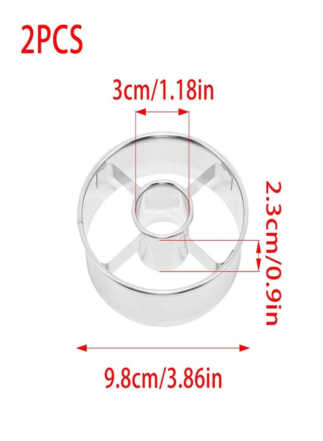 Pocoxll 2 Pcs Stainless Steel Donut Cutter, 3.86 Inch Doughnut Cutters with Center, Baking Tools for Mousse, Bagels, Cookie and Biscuits (Silver) - Image 2