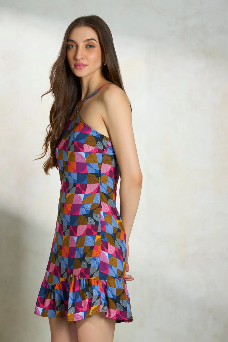 Virgio  Ruffled Mini Dress for Women | Best Price UAE