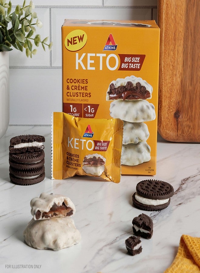 Atkins Keto Cookies & Crème Clusters, Gluten Free, High Fiber, Low Carb, Keto Friendly, 8 Count - Image 5
