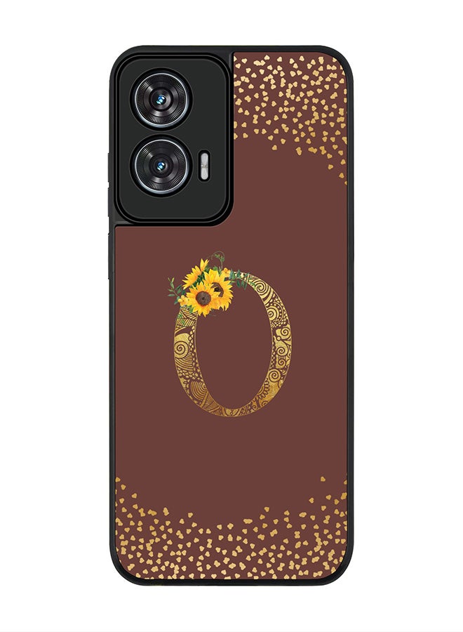 Stylizedd For Motorola Edge 50 Fusion 5G Case,Slim fit Camera Protection, Shockproof Thin Phone cover  - Custom Floral Monogram - O  (Brown ) - Image 1