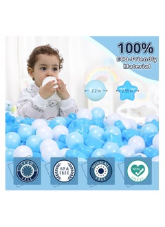 SYOSI 100pcs Star and Ball Shaped Pit Balls for Kids - BPA Free, Crush Proof Plastic Toy Balls in Macaron Colors - Perfect for Birthday Parties, Pools, Tents - Includes PVC/Mesh Storage Bag  - Image 3