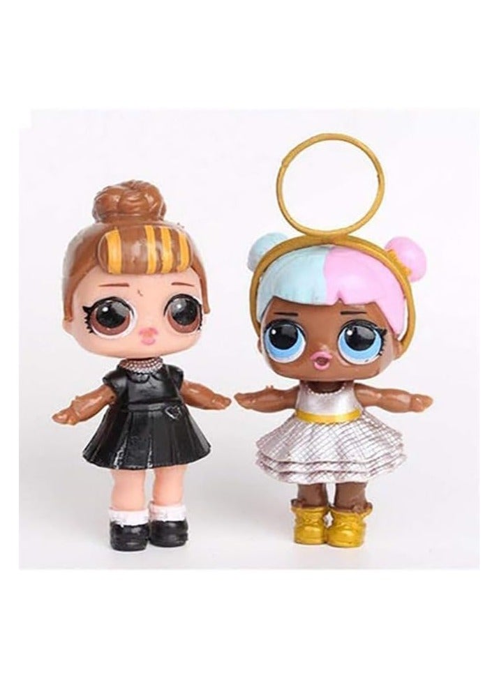 BLOOMING TIME 8-Piece Lol Sparkly Baby Highly Detailed Pvc Doll Set For Kids, Multicolour 21.6x15.5x6.3cm - Image 4