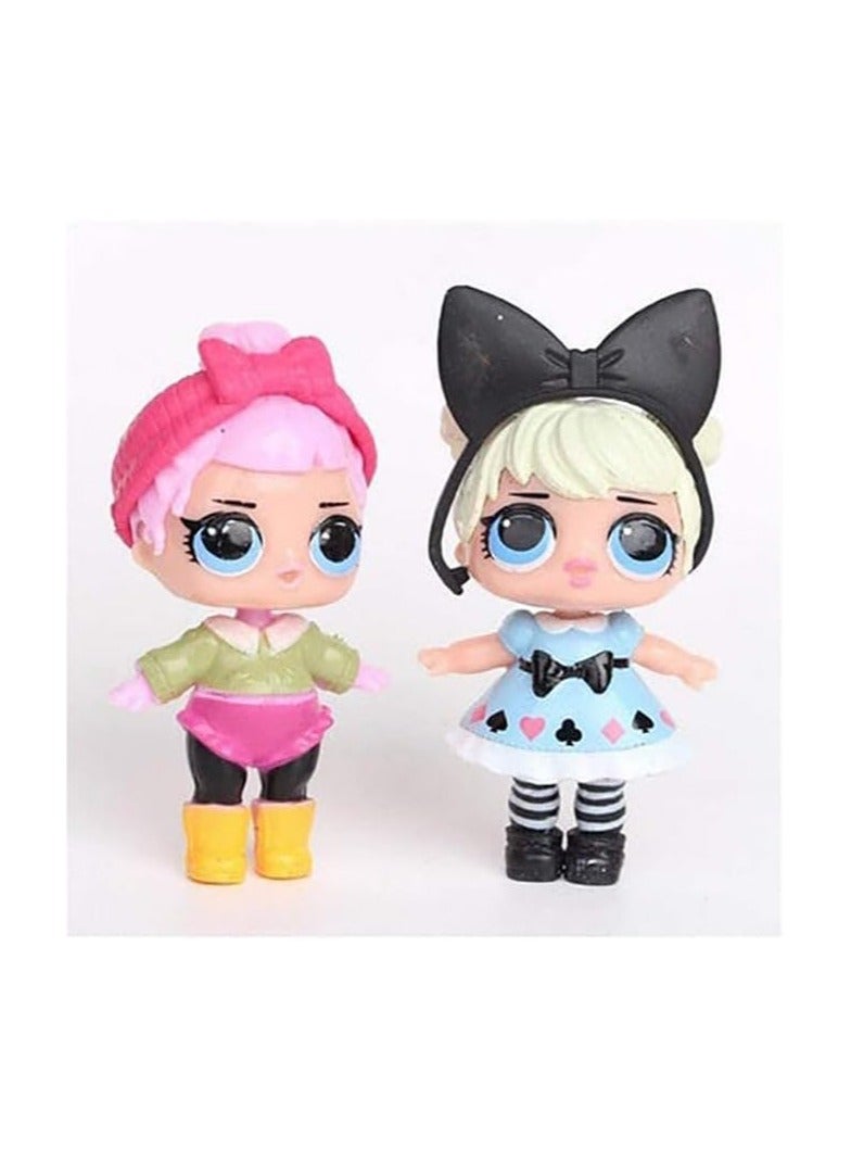 BLOOMING TIME 8-Piece Lol Sparkly Baby Highly Detailed Pvc Doll Set For Kids, Multicolour 21.6x15.5x6.3cm - Image 3