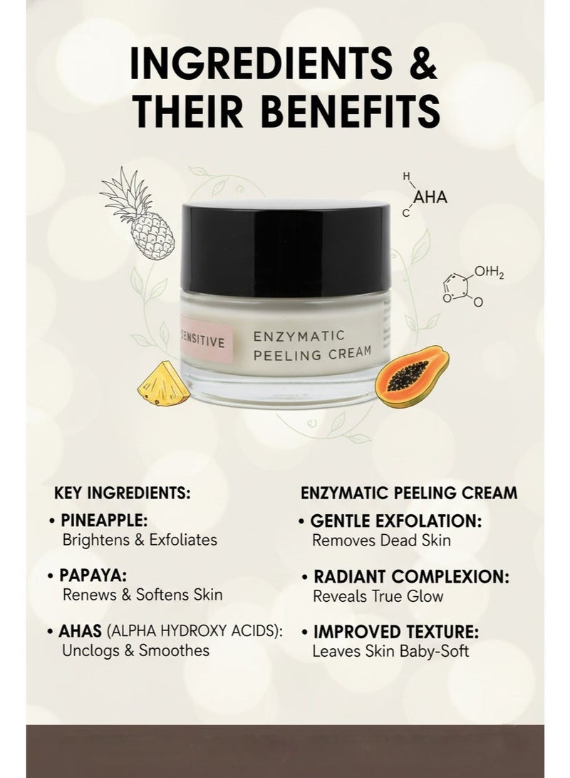 Naturys Enzymatic Gentle Exfoliating Face Peeling Cream with Pineapple, Papaya & AHA – Radiant, Clear & Smooth Results, Suitable for Sensitive Skin 50 ml - Image 5