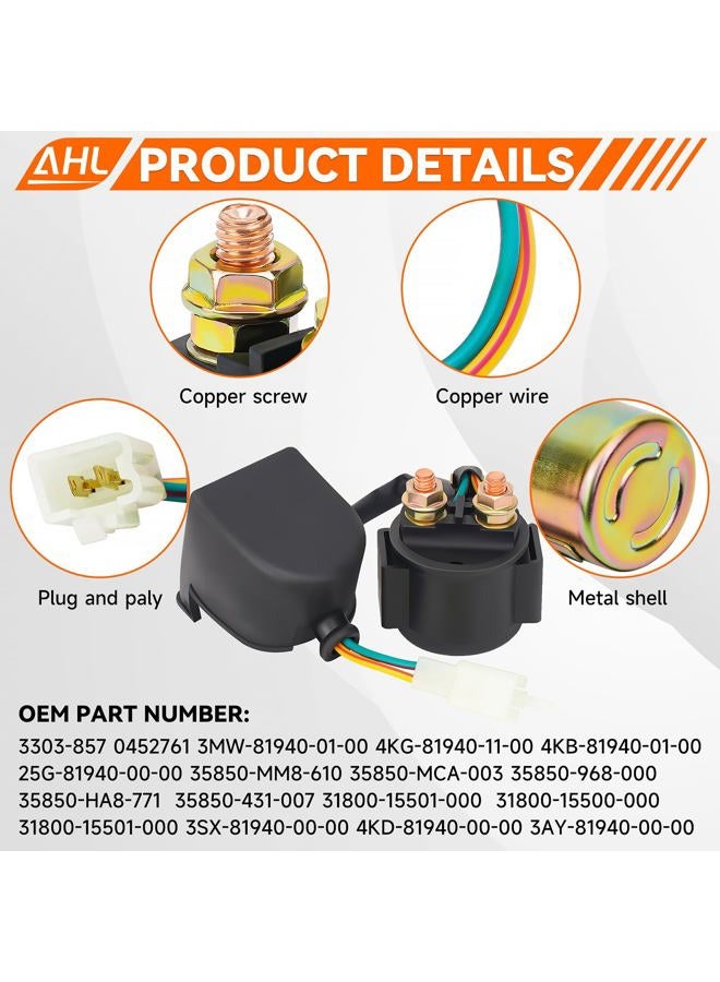 AHL Starter Solenoid Relay for 4-Stroke GY6 Engine 50cc 150cc 200cc 250cc ATV Dirt Bikes Scooters Go Kart Dne Buggys Quad 4 Wheelers Pit Bike Moped Roketa SSR Taotao Sunl Coolster - Image 4