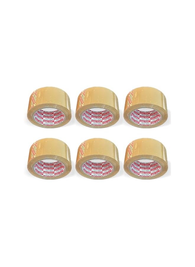 Dura - Dura® Brand Brown packaging Tape 48mm x 100Yards (91.44M) x 6Pcs Pack, Strong Adhesive for Home and Industrial Packaging, sealing and Bundling - Image 1