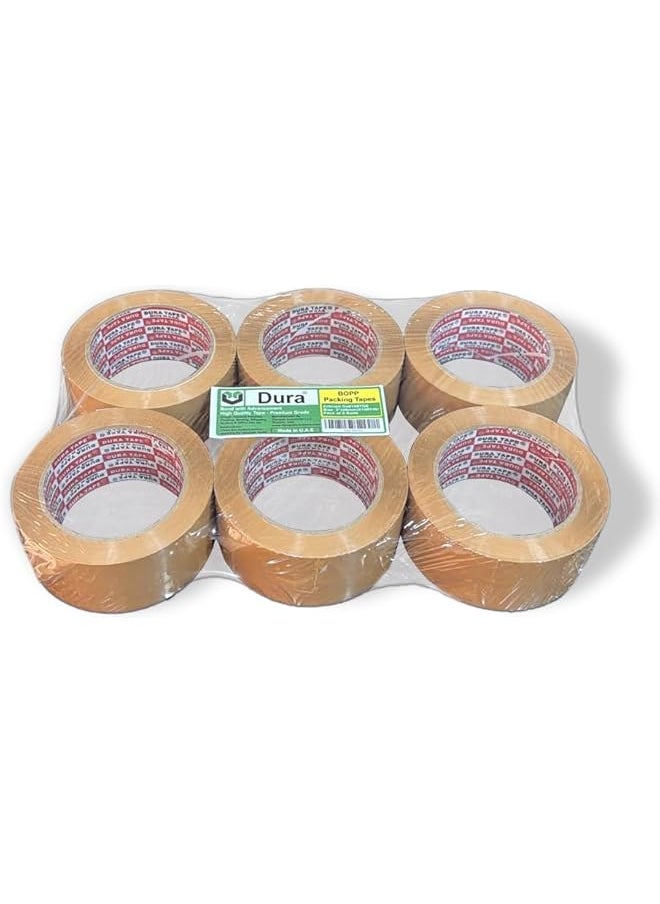 Dura - Dura® Brand Brown packaging Tape 48mm x 100Yards (91.44M) x 6Pcs Pack, Strong Adhesive for Home and Industrial Packaging, sealing and Bundling - Image 1