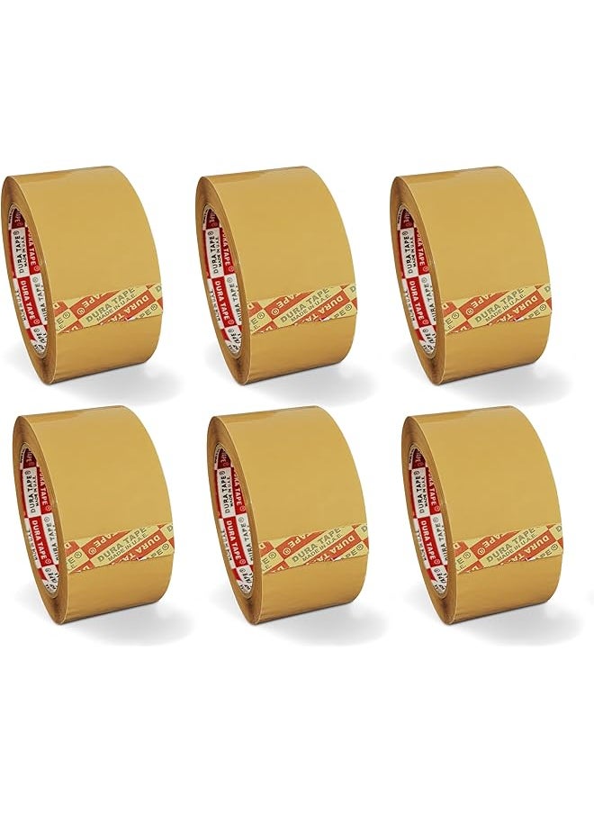 Dura - Dura® Brand Brown packaging Tape 48mm x 100Yards (91.44M) x 6Pcs Pack, Strong Adhesive for Home and Industrial Packaging, sealing and Bundling - Image 1