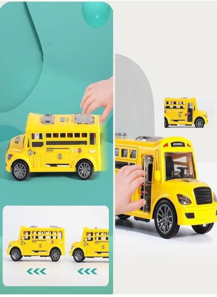 School Bus Toy for Kids - Door Openable - School Bus for Boys and Girls - Drop Resistant - Small School Bus Model (Yellow)  - Image 3
