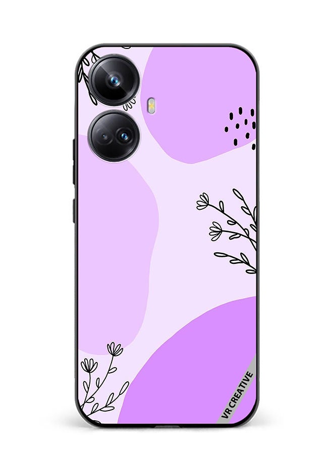 VR CREATIVE Protective Case Cover For Realme 10 Pro Plus Purple Flower Design Multicolour - Image 1