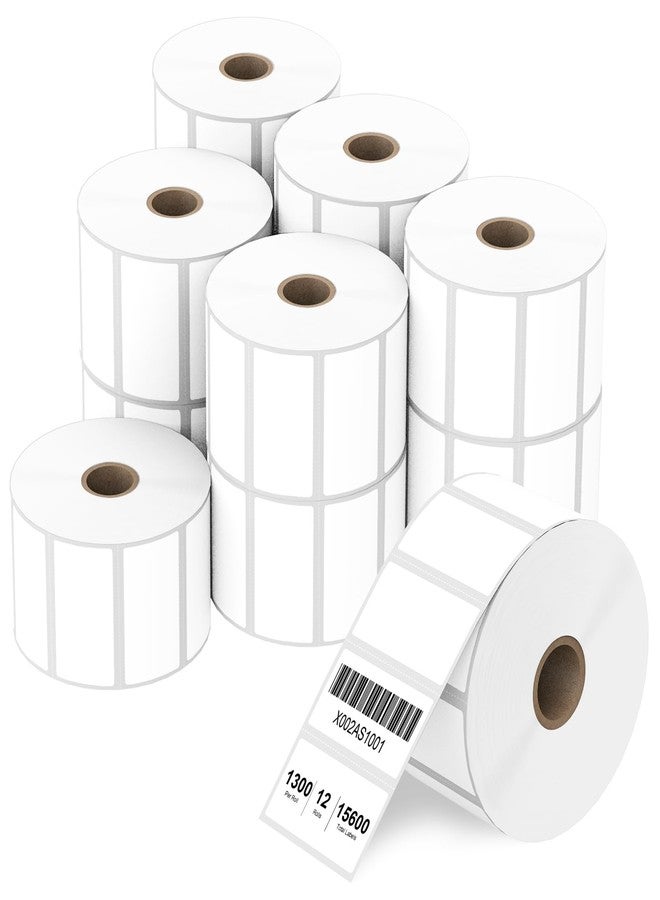Anylabel 2" x 1" Direct Thermal Label, Paper for Barcodes Postage Address Perforated & Compatible with Rollo, Zebra, Munbyn, Nelko Printers(12 Rolls, 1300 Labels/Roll) - Image 1