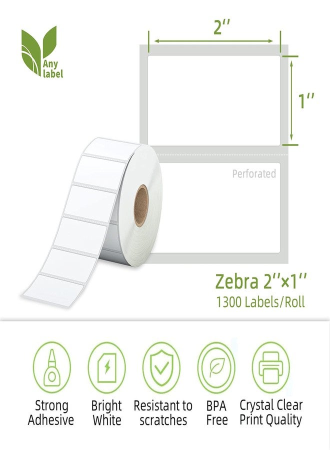 Anylabel 2" x 1" Direct Thermal Label, Paper for Barcodes Postage Address Perforated & Compatible with Rollo, Zebra, Munbyn, Nelko Printers(12 Rolls, 1300 Labels/Roll) - Image 2