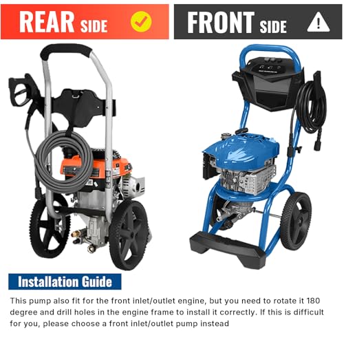 YAMATIC مضخة غسالة ضغط عمودية YAMATIC بمدخل/مخرج خلفي 7/8" 3000 PSI @ 2.5 GPM بديل لمضخات الغسالات، متوافقة مع 308653045، 308653052، 308653078، GCV190 والمزيد - Image 4