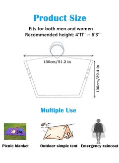 SYOSI Portable EVA Raincoats for Adults, Reusable Rain Ponchos with Hoods and Sleeves Lightweight Raincoats for Lightweight for Adults, Emergency, Camping  - Image 5