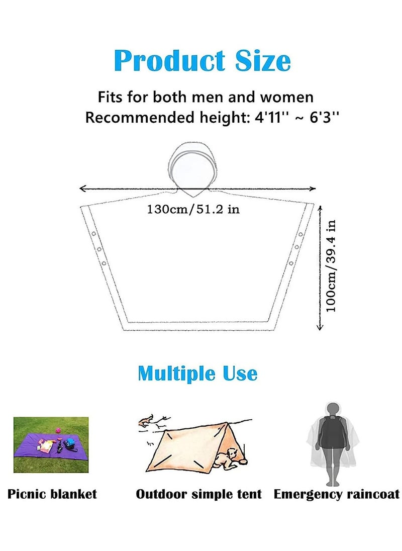 SYOSI - Portable EVA Raincoats for Adults, Reusable Rain Ponchos with Hoods and Sleeves Lightweight Raincoats for Lightweight for Adults, Emergency, Camping - Image 1