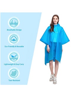 SYOSI Portable EVA Raincoats for Adults, Reusable Rain Ponchos with Hoods and Sleeves Lightweight Raincoats for Lightweight for Adults, Emergency, Camping  - Image 3