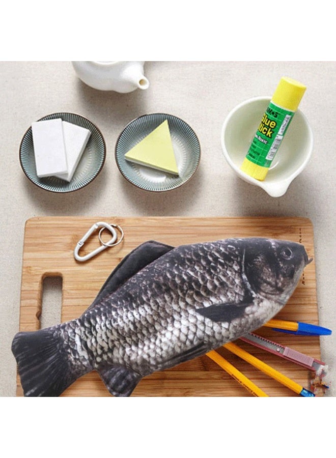 عام حافظة أقلام - حقيبة تخزين أقلام على شكل سمكة | حافظة أقلام سمكة، حقيبة نقود سمكة | حافظة أقلام على شكل سمكة، حافظة أقلام لطيفة مضحكة من النايلون للمدرسة، الفصل الدراسي، الأولاد، المكتب. - Image 2