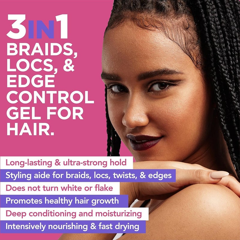Esha Slick N Slay Braiding Gel: Ultra Hold & Hydrating Gel for Braids, Twists, Locs - Melon Infused, Fast Dry Formula - 5oz - Image 5