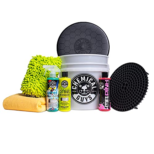Chemical Guys HOL_128 Car Cleaning Kit, with Car Wash Soap, Car Wash Bucket and 16oz Car Care Cleaning (8 items) - Image 1