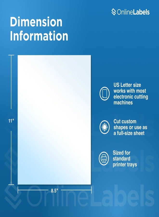 Online Labels ورق لاصق أبيض لامع مقاس 8.5 × 11 بوصة (للطابعات النافثة للحبر فقط) - 100 ورقة - ملصقات كاملة - ملصقات عبر الإنترنت - Image 2