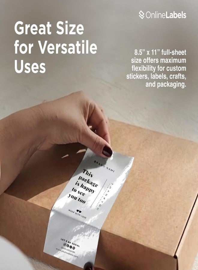 Online Labels ورق لاصق أبيض لامع مقاس 8.5 × 11 بوصة (للطابعات النافثة للحبر فقط) - 100 ورقة - ملصقات كاملة - ملصقات عبر الإنترنت - Image 4