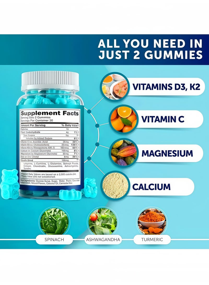 بيودي الحلويات الطبيعية لدعم النمو الصحي: غنية بالفيتامين د3+ك2، والكالسيوم، والمغنيسيوم، والكولاجين، توفر تغذية شاملة للعظام، ودعم علمي لنمو الطول والنمو الجسدي. - Image 2