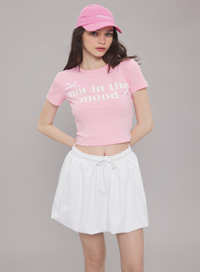trendyol Pink Fitted Slogan Printed T-Shirt - Image 1