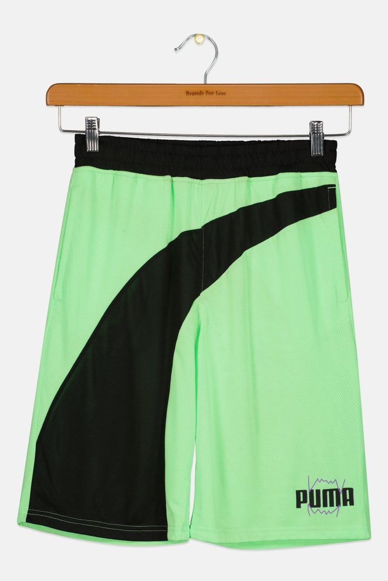 PUMA Kids Boy Sportswear Fit Training Shorts, Lime Green - Image 2