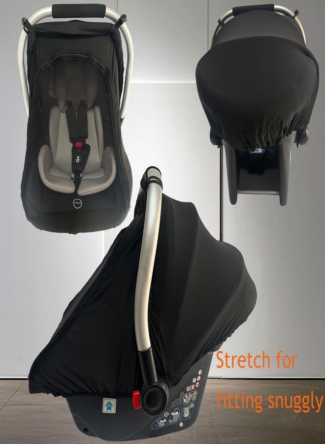 Yazely Car-Seat Canopies-Covers for Babies - Durable Baby Car Seat Cover for Boy Girl,Privacy and Sun Shield Protetion with Bug Net Dustproof for Infants Car Seat Spring Summer - Image 3