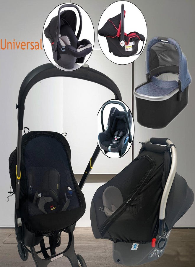Yazely Car-Seat Canopies-Covers for Babies - Durable Baby Car Seat Cover for Boy Girl,Privacy and Sun Shield Protetion with Bug Net Dustproof for Infants Car Seat Spring Summer - Image 4