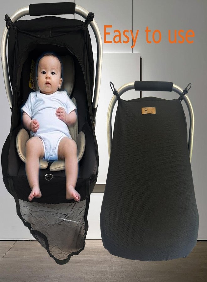 Yazely Car-Seat Canopies-Covers for Babies - Durable Baby Car Seat Cover for Boy Girl,Privacy and Sun Shield Protetion with Bug Net Dustproof for Infants Car Seat Spring Summer - Image 2