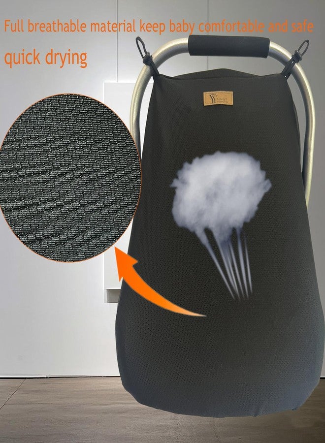 Yazely Car-Seat Canopies-Covers for Babies - Durable Baby Car Seat Cover for Boy Girl,Privacy and Sun Shield Protetion with Bug Net Dustproof for Infants Car Seat Spring Summer - Image 5