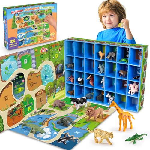 SnapGlowz Farm Animal Toys 26 Pcs Animals Activities for Toddlers 38 Year Old Boys Farm Animals Alphabet Learning Games for Toddlers 39 Sensory for Boys Girls - Image 1