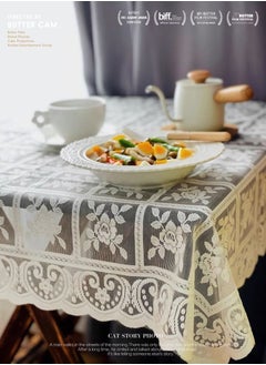 Generic Nordic style lace tablecloth European tablecloth decorative tablecloth dust-proof tablecloth suitable for round table and square table (size: 90cmX160cm)  - Image 4