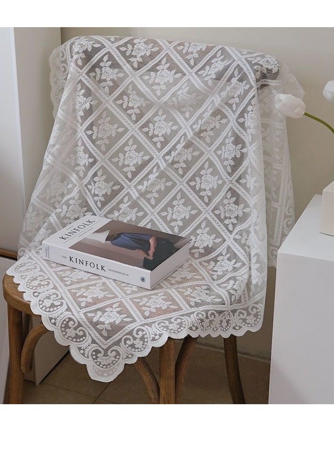 Generic - Nordic style lace tablecloth European tablecloth decorative tablecloth dust-proof tablecloth suitable for round table and square table (size: 90cmX160cm) - Image 1
