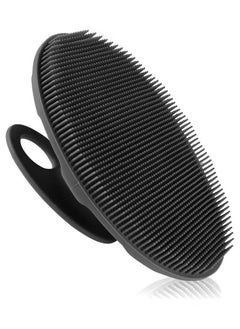 Generic 1 Pack Pure Silicone Food-Grade Body Brush Shower Cleansing Scrubber Gentle Exfoliating Glove Soft Bristles (Black)  - Image 1